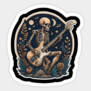 Guitar Player Skeleton - Guitarist Gift Sticker